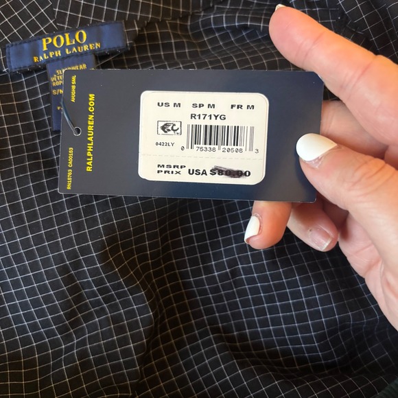 NWT Polo Ralph Lauren Mens Black Check Robe Sleepwear Dressing Gown Size M - Picture 9 of 13